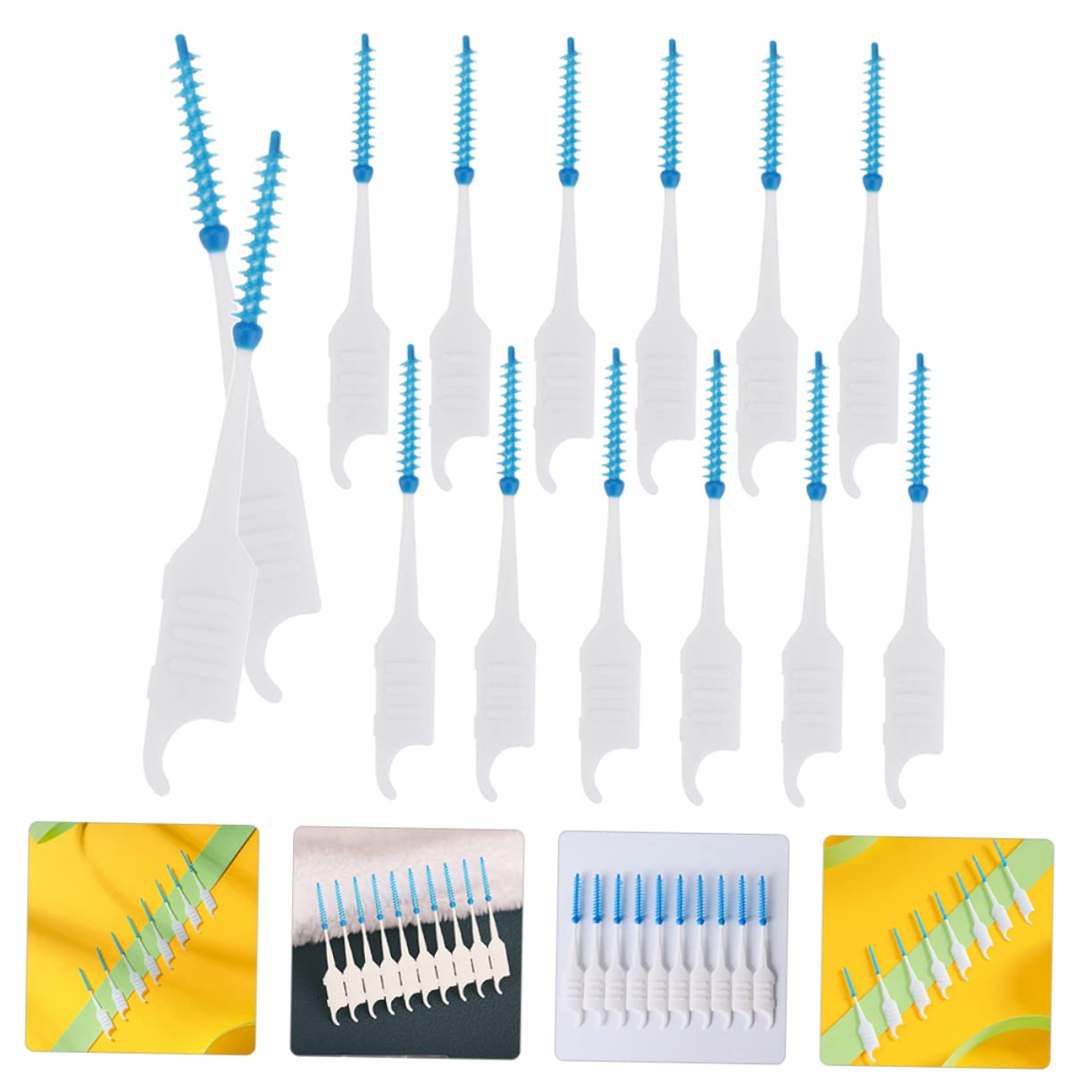 minkissy 600 Pz spazzolino strumenti per l'igiene orale per apparecchi ortodontici spazzolino portatile scovolini dentali stuzzicadenti detergente per denti