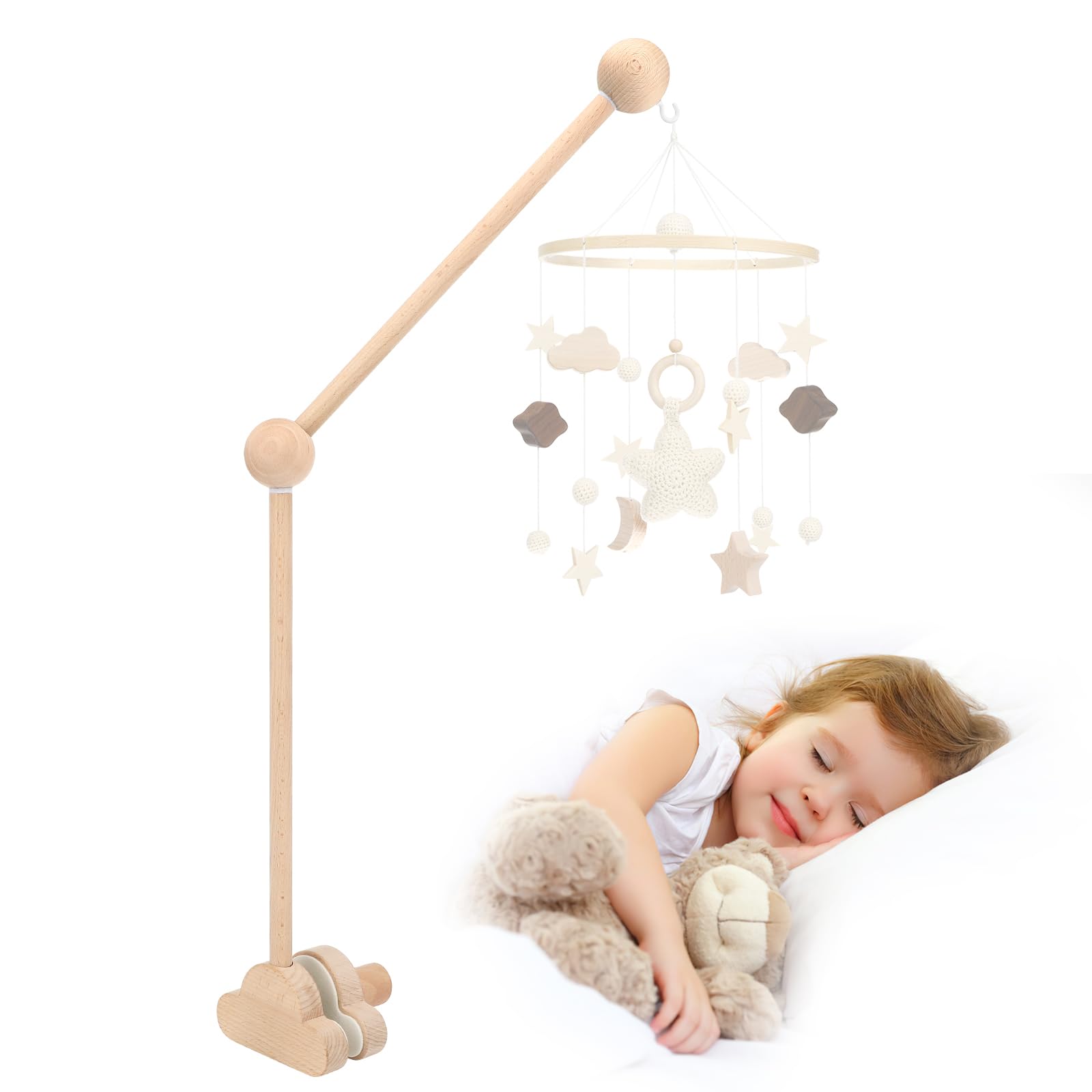 Mamimami Home Supporto Per Mobile Culla In Legno Regolabile 2 Altezze, Fissaggio Stabilizzante, Sicuro E Universale, Rosa