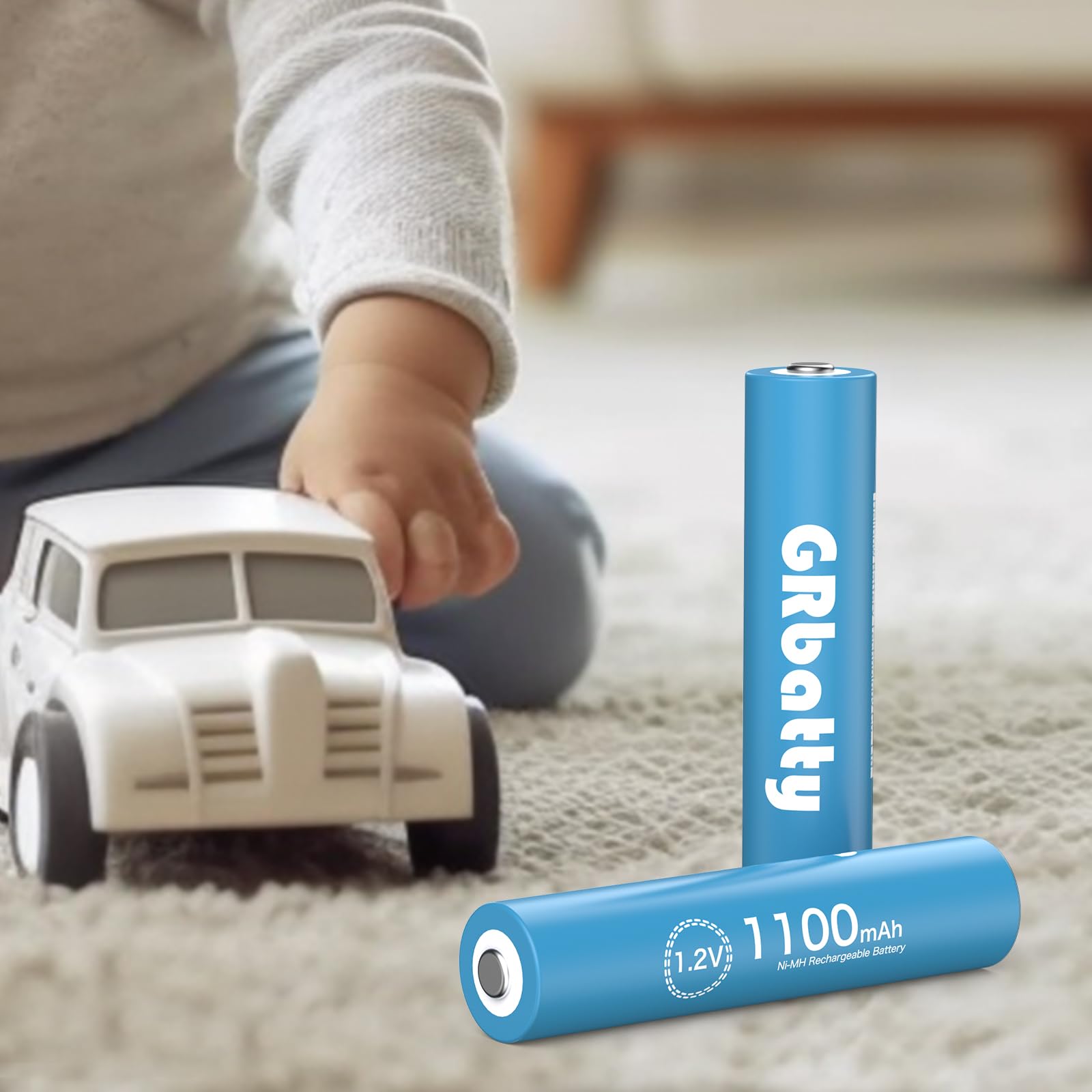 Batterie Ricaricabili AAA NiMH 1100mAh 1.2V Confezione da 8 con Caricatore LCD