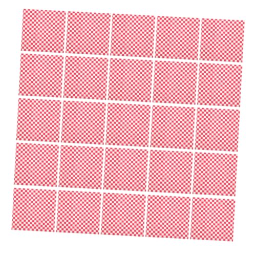 HAKIDZEL 100pcs Checkerboard Packaging Paper Red Checkered Greaseproof Paper Sheets Oil-resistant Baking Liners for Sandwiches Onigiri Wrappers Cheese Storing