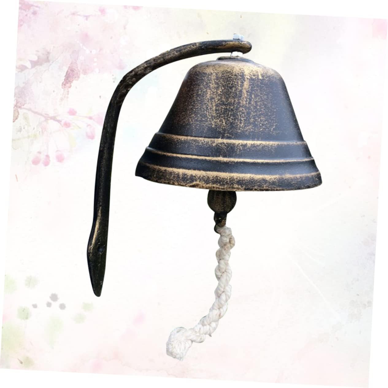 Operitacx Retro Style Cast Iron Doorbell Small Bronze Decorative Bell for Indoor Outdoor Use for Coffee Shops Schools and Homes Loud Sound with Hanging Rope