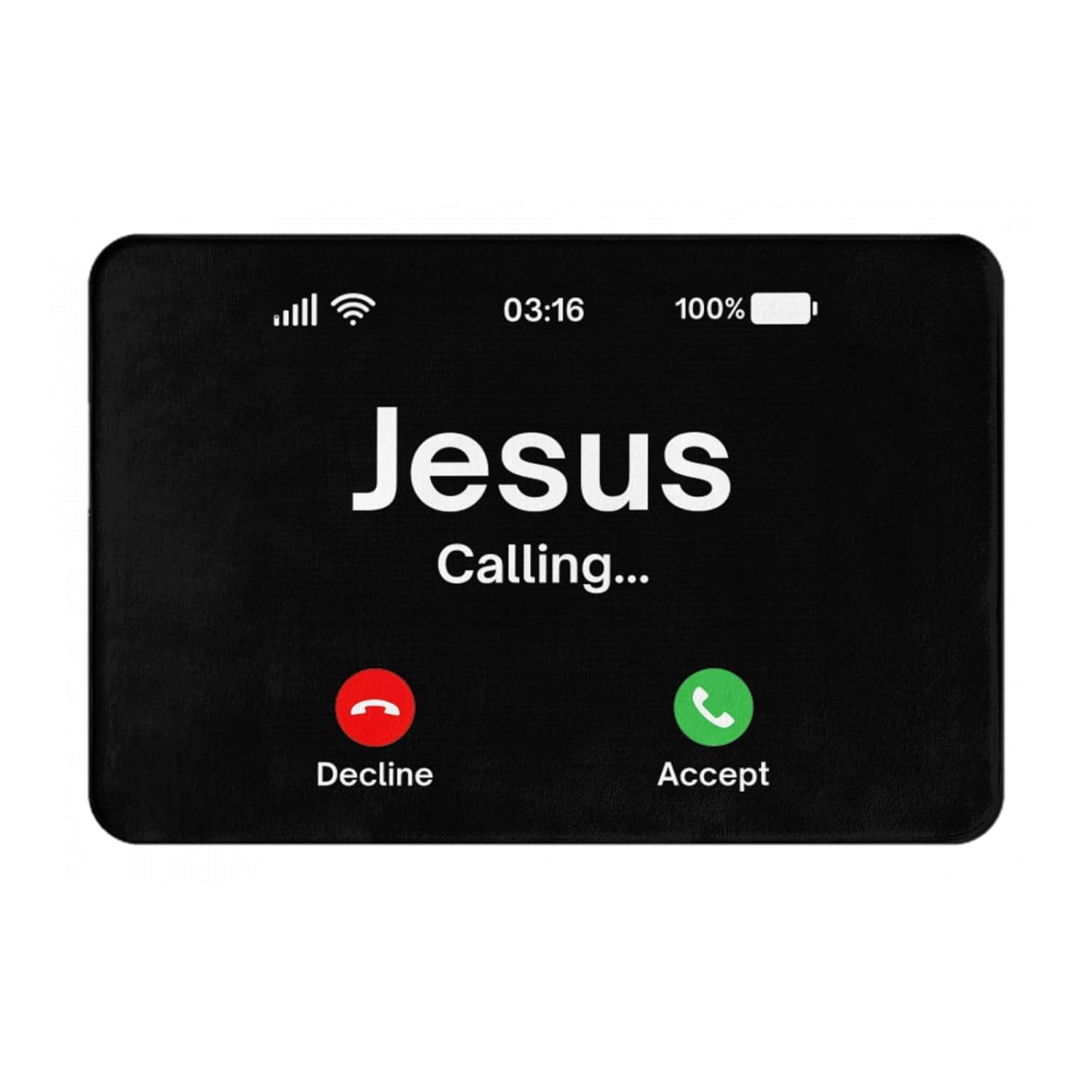Jesus is Calling Christian Indoor Doormat 24 x 16 - Non-Slip Entrance Rug for Bathroom Kitchen Front Door