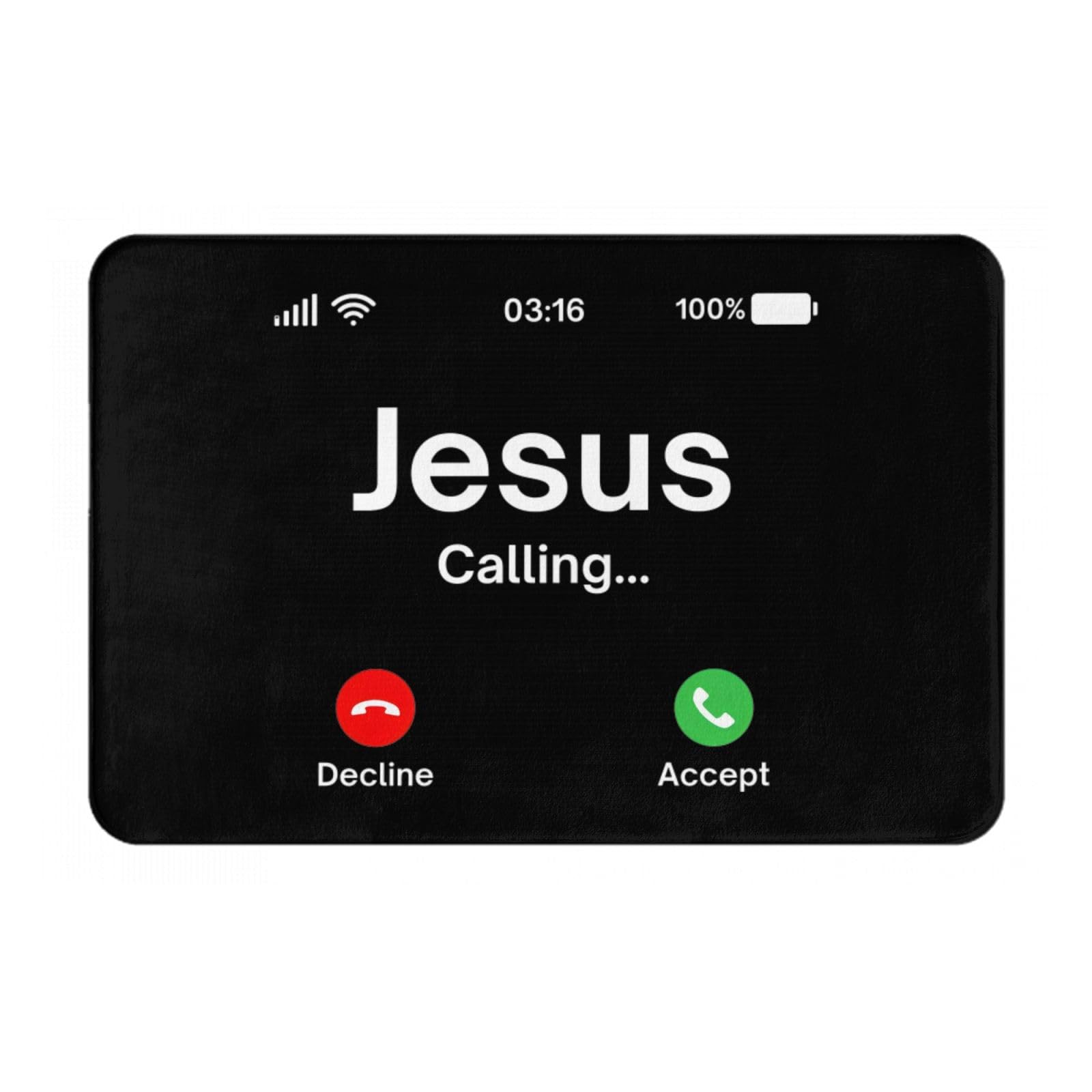 Jesus is Calling Christian Indoor Doormat 24 x 16 - Non-Slip Entrance Rug for Bathroom Kitchen Front Door