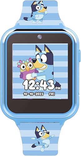 Miniatura 2 de Accutime Bluey Kids Blue - Reloj inteligente con pantalla táctil de aprendizaje educativo para niñas, niños, niños pequeños, cámara para selfies,