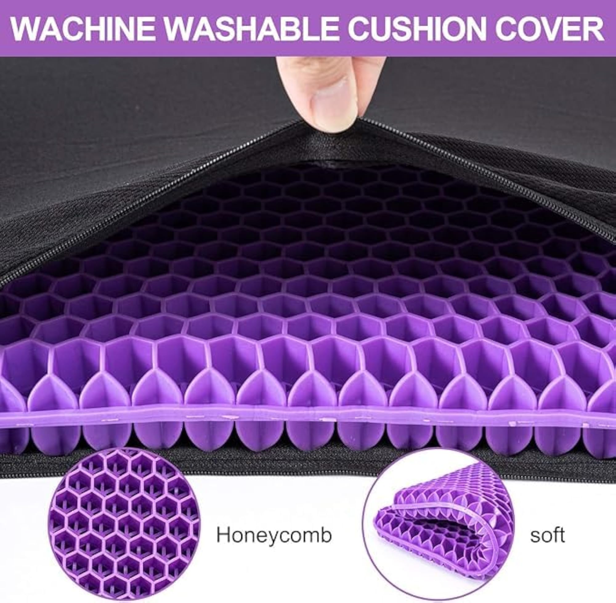 Ergonomic Gel Cushion, Thick & Durable Seat Pad