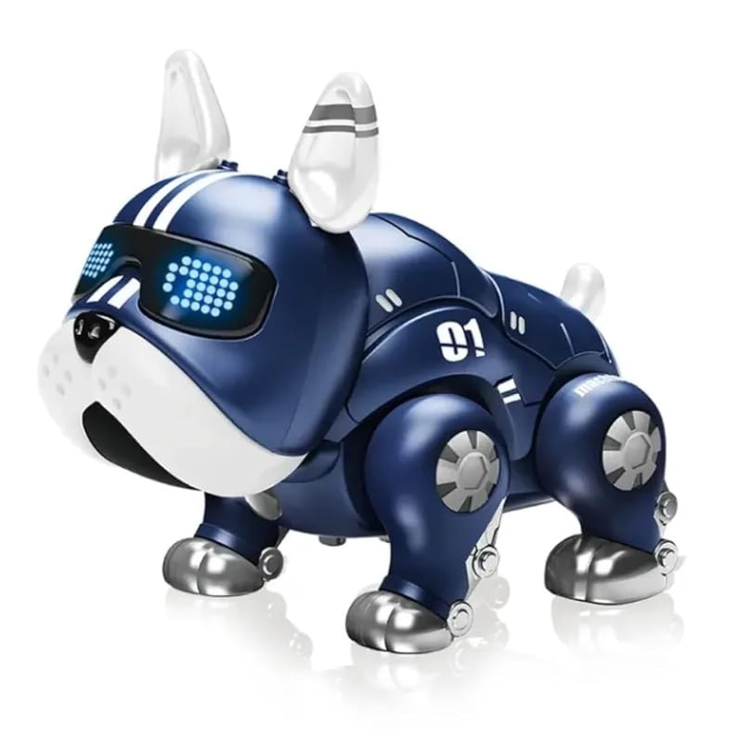 Intelligent Smart Animals Walking Dancing Music Shining Light Robot Dog Pet Toy (Robot Dog_Blue)
