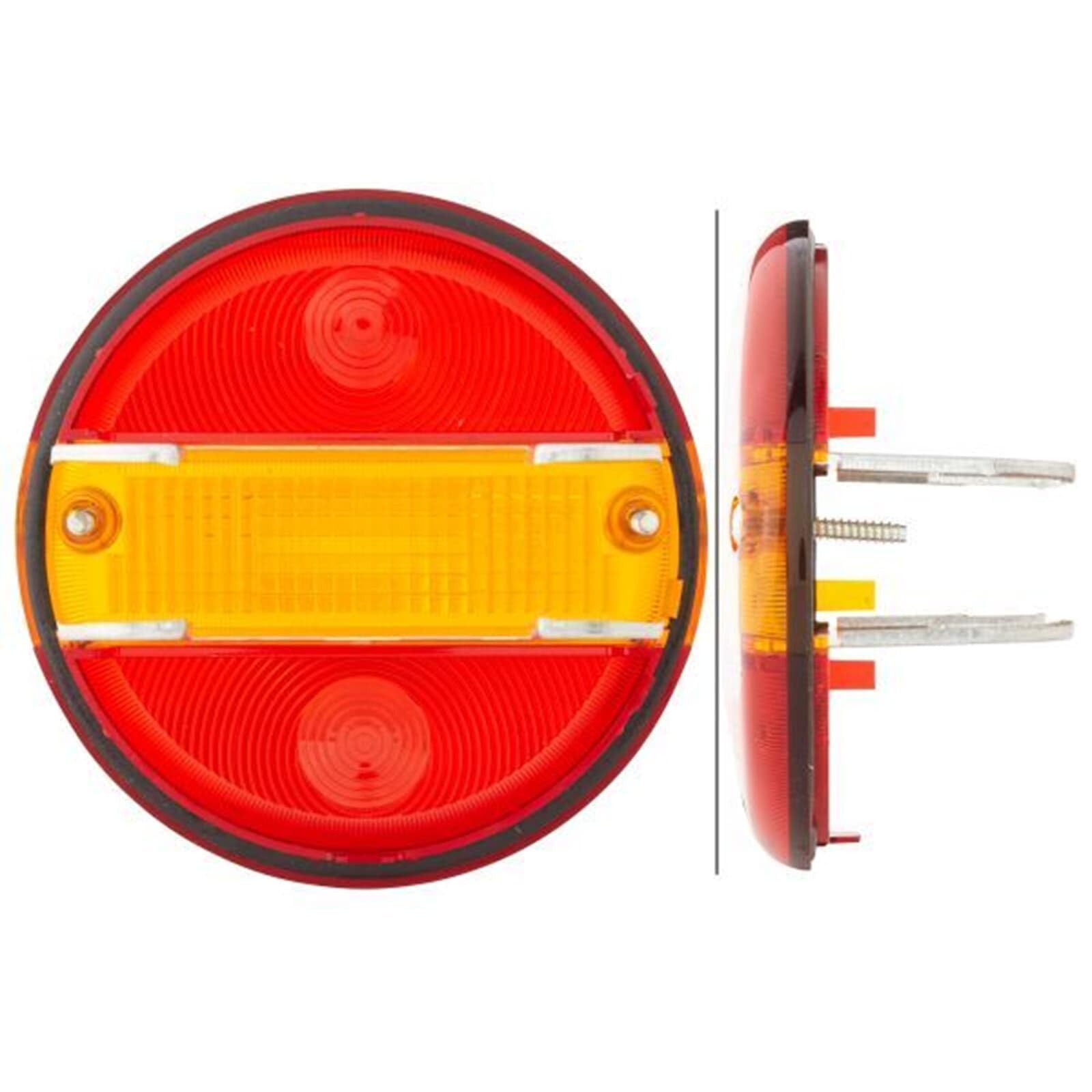 HELLA Lampa tylna zespolona - żarówek - 24V / 12V - Oprawa/przykręcany - ECE/ADR/GGVS/brak SAE - Kolor szkła reflektora: czerwony/żółty - Wtyczki: Wtyk płaski - z lewej/z prawej - 2SD 001 685-231