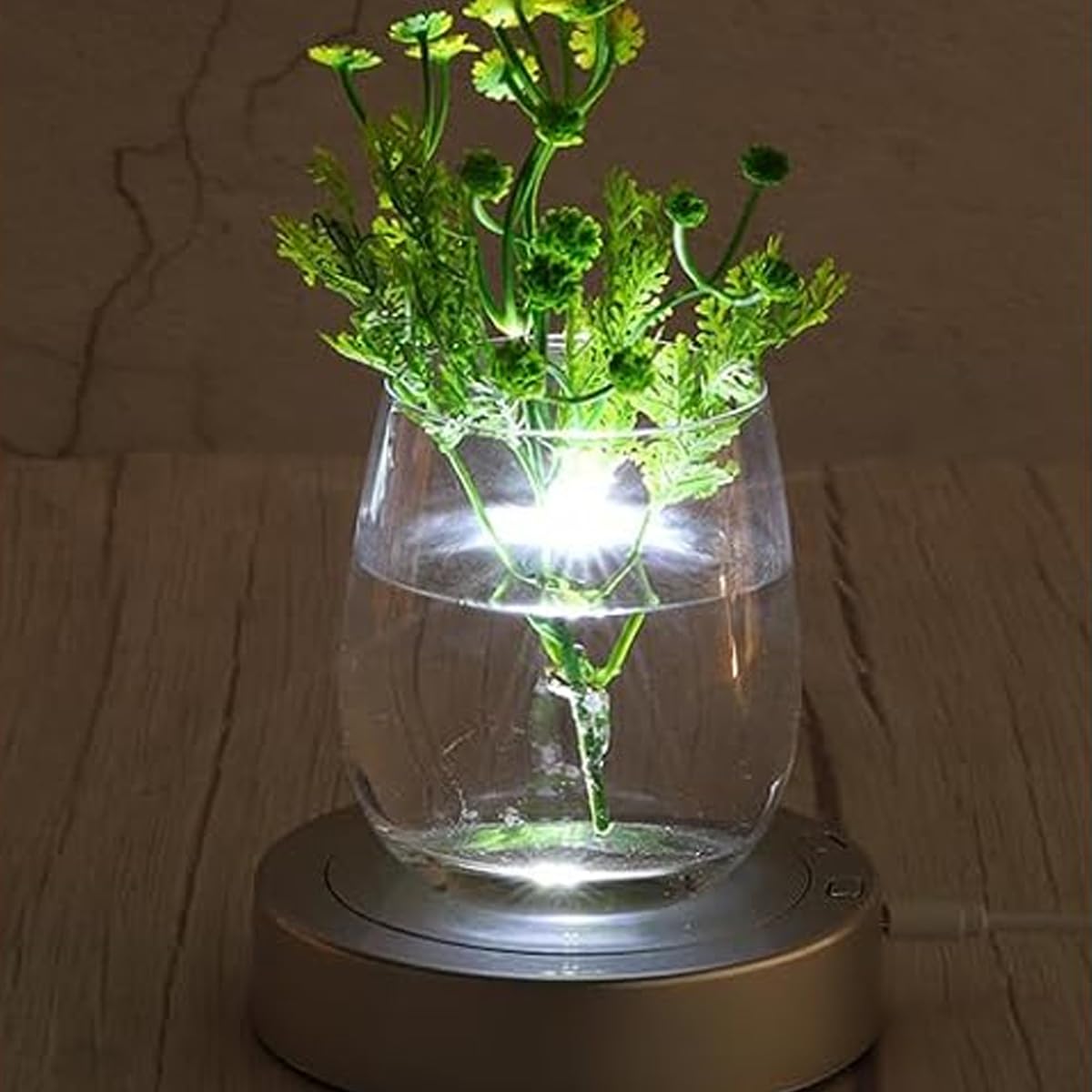 Nicear Silver Rotatable Round Light Base 4 Revolving 8 Light Modes Display Stand 8 Modes Round Multicolor Base For Clear Crystal Glass Resin Crafts - Image 2