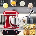 Dough Hook and Mixer Slider Mat for KitchenAid 4.5-5 Quart Tilt-Head Stand Mixer, Stainless Steel Bread Hook Attachment, Mess Free, Dishwasher Safe, Mixer Accessories