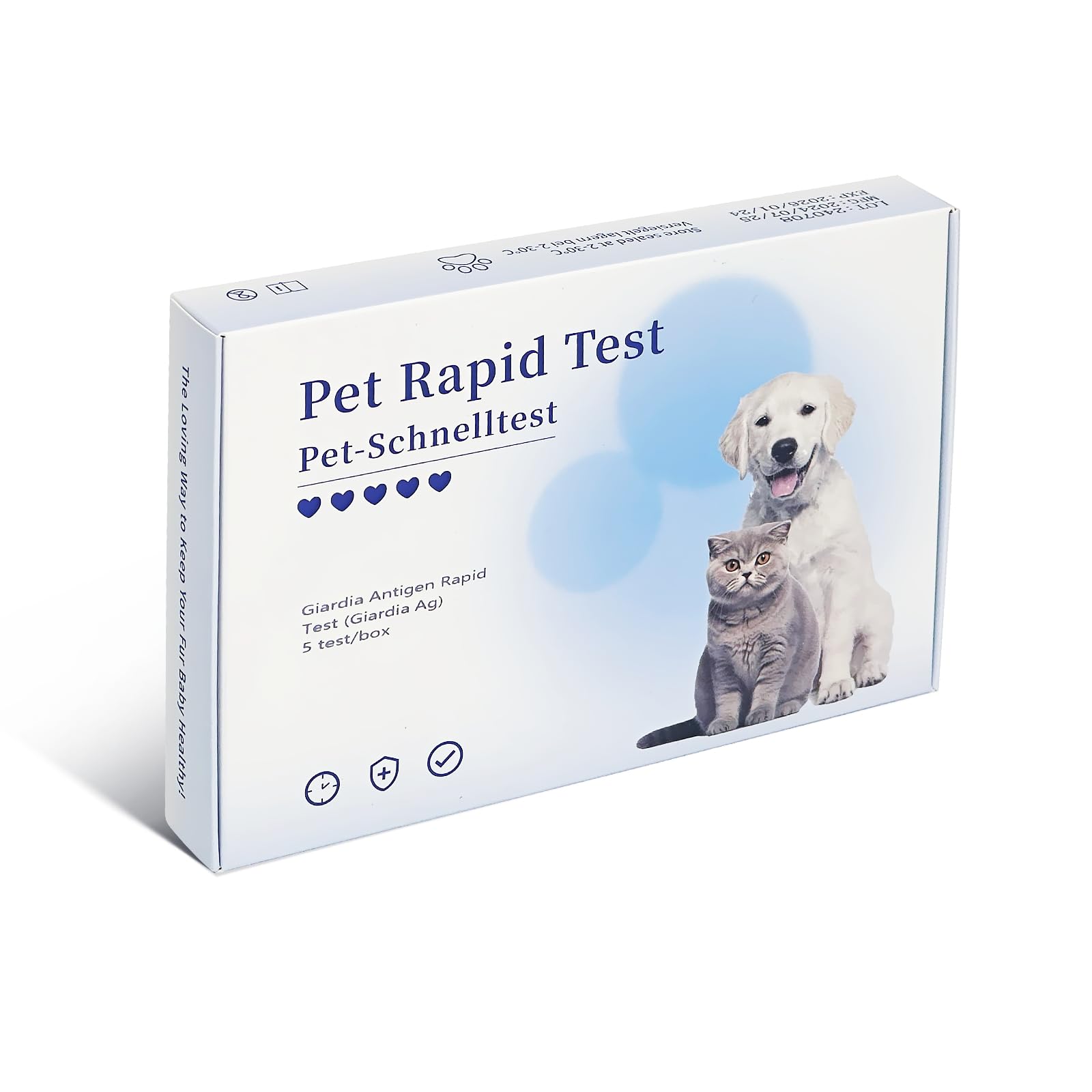 Dogs Cats GIA Test Kit Accurate Quick 5-Pieces Home Detection of  Giardia in Feces/Vomit in 5-10 Minutes! Easy to Use Non-Invasive Early