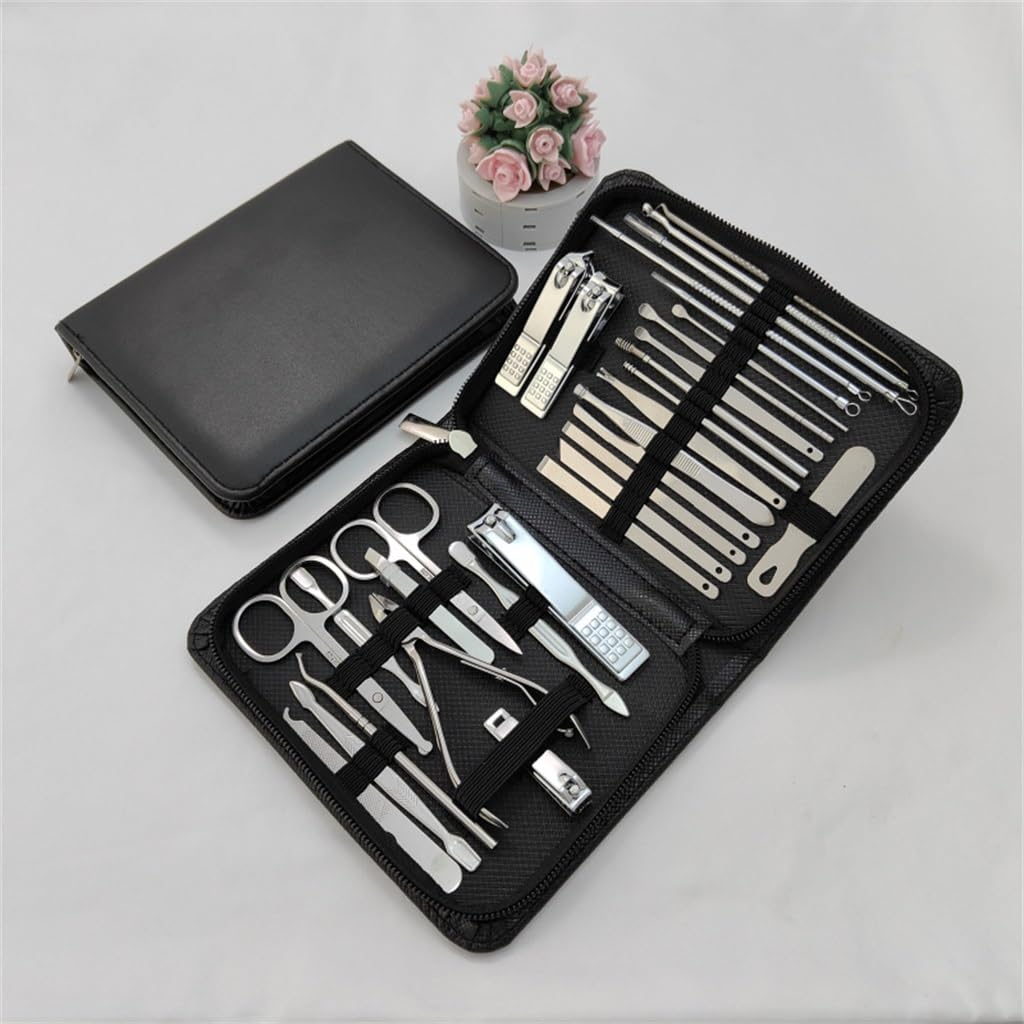 Zestaw Do Manicure Ze Stali Nierdzewnej Obcinacz Do Paznokci Narzędzie Do Manicure I Pedicure Klips Do Brwi Igła Do Trądziku Narzędzie