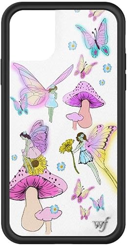 Fundas Wildflower - Funda Olivia O'Brien, compatible con Apple iPhone 11 Colaboración, hadas, de moda, rosa, blanco - Parachoques negro protector,