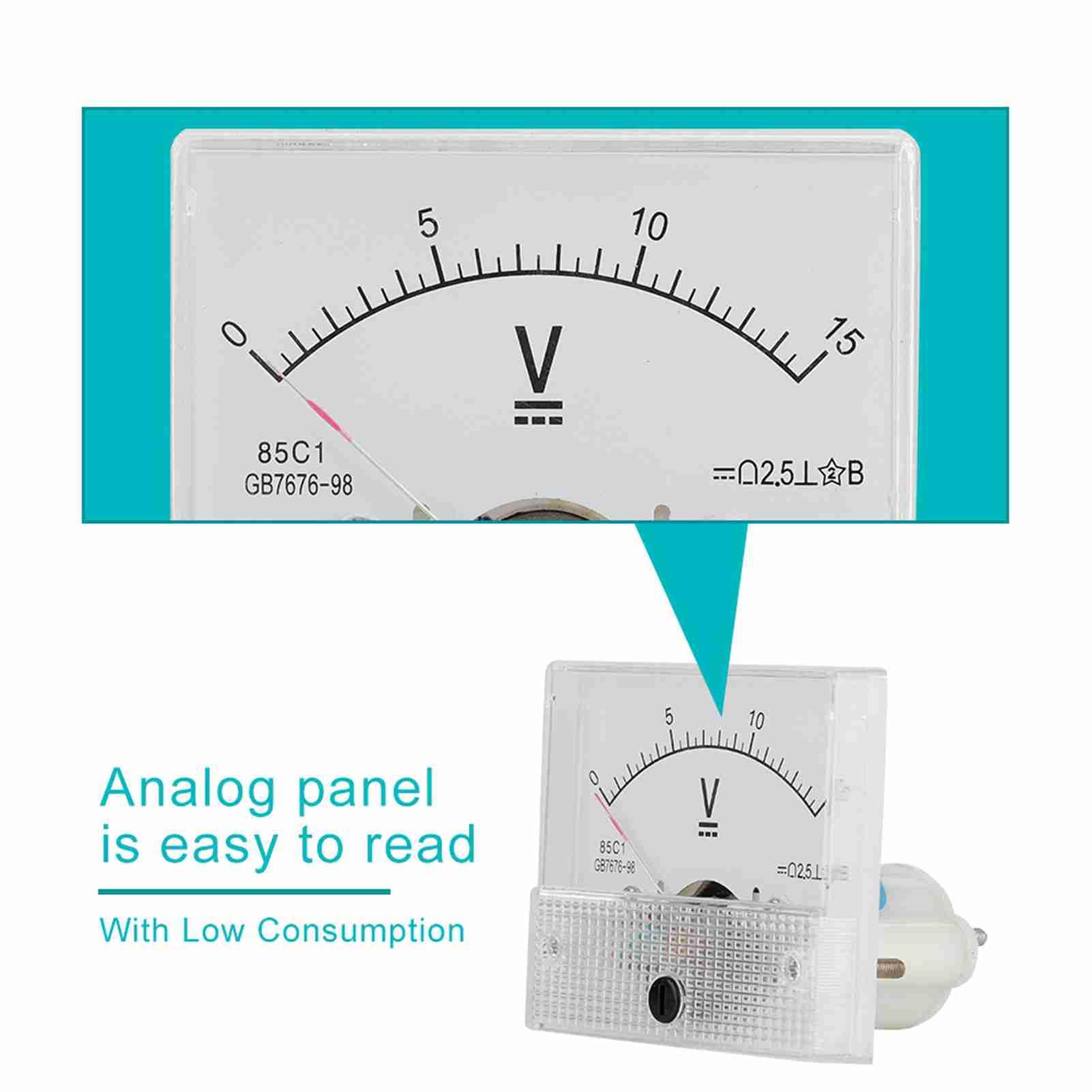 Stromvoltmeter, DC Analog 85C1 Strom Voltmeter Spannung, 2,5 Genauigkeit Voltag, Analog Voltmeter Panel für Experimente, Montage Analog Voltmeter Tester Panel (0-30V)(#4)