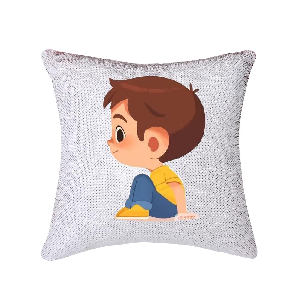 The Office Merch Sequin Pillow Cover Dwight Schrute Mask Throw Pillow Covers Mermaid Decorative Cushion Cover Funny Gag Gifts 16 X 16 Inch, No Filler(Black)