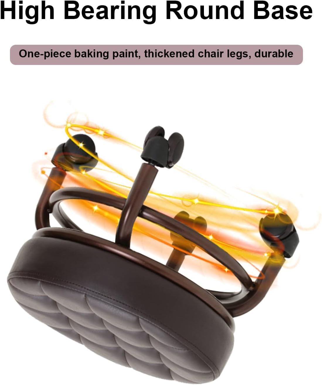 Taburete de pie de pedicura para salón de belleza SPA reposapiés de baño de pies de dos colores opcionales asiento de soporte grueso ruedas de calidad ET285000 (marrón oscuro) 6