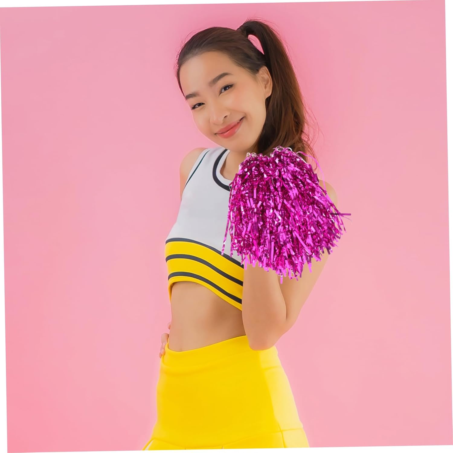 YARNOW 48pcs Cheerleading Props Cheer Pom Poms Gold Sports Meeting Props Cheerleader Balls Outdoor Cheerleader Accessory