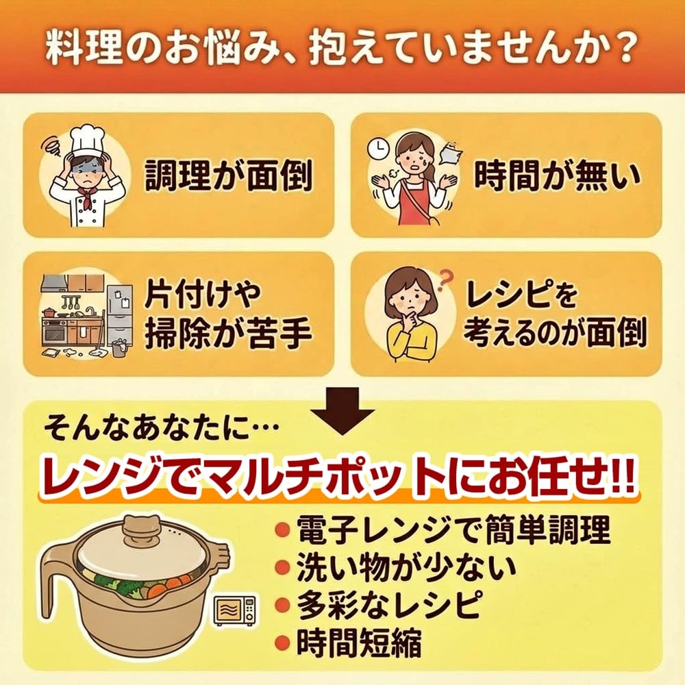 Amazon.co.jp: AiS to you 電子レンジ調理 レンジでマルチポット 1台7
