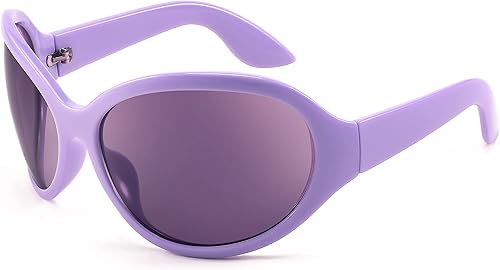 FEISEDY Gafas de sol de moda de gran tamaño, clásicas, ovaladas, envolventes, con estilo, marco grande, sombra, gafas de mujer B2391