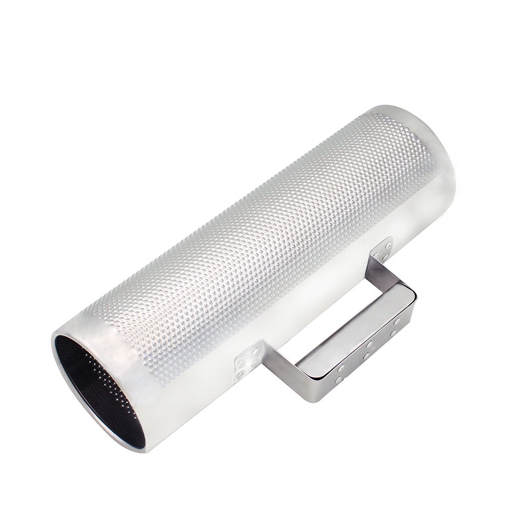 Guiro en acier inoxydable avec grattoir à 8 dents, instrument à percussion durable, deux extrémités ouvertes et poignée latérale