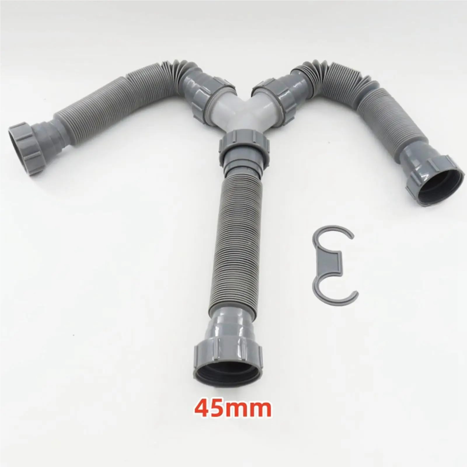 Tubo de desagüe for fregadero doble, accesorio flexible tipo Y, tres vías, a prueba fugas, profesional