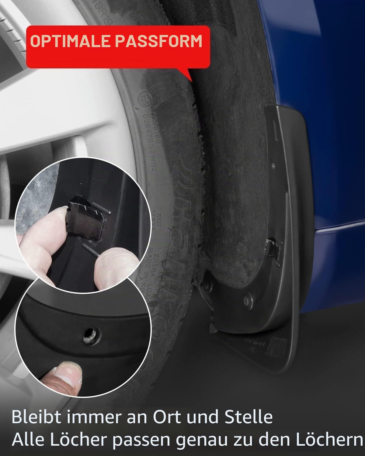 BASENOR 2017-2023 Tesla Model 3 Schmutzfänger Spritzschutz Kotflügel Kein Bohren Kein Klebeband Schmutzfänger Allwetterschutz Kotflügel für Model 3 Außenzubehör (4er Set)