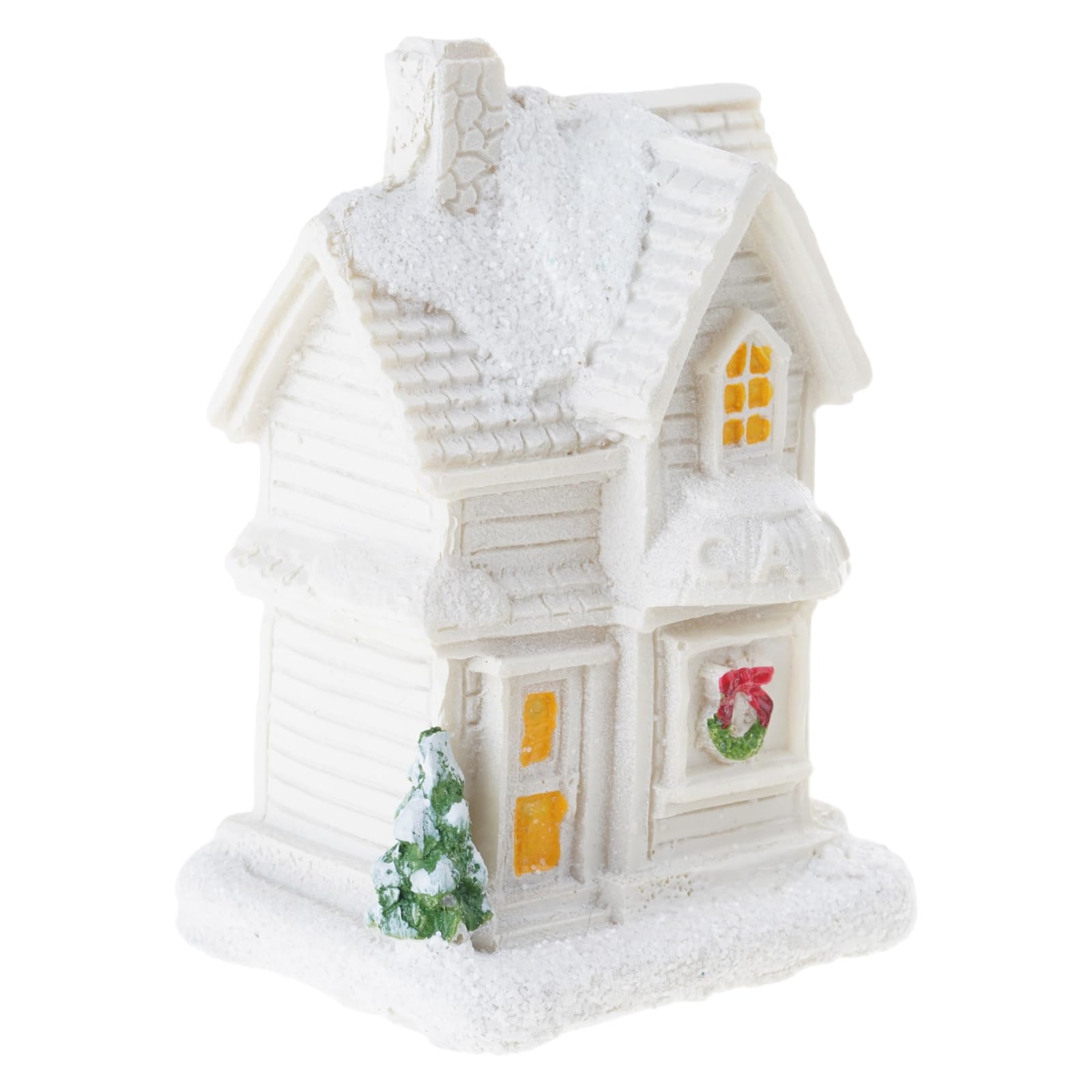 Coolhood I Christmas Resin Village Houses With Warm Led Light For Home Decoration And Party Gift Giving Holiday Resin Houses