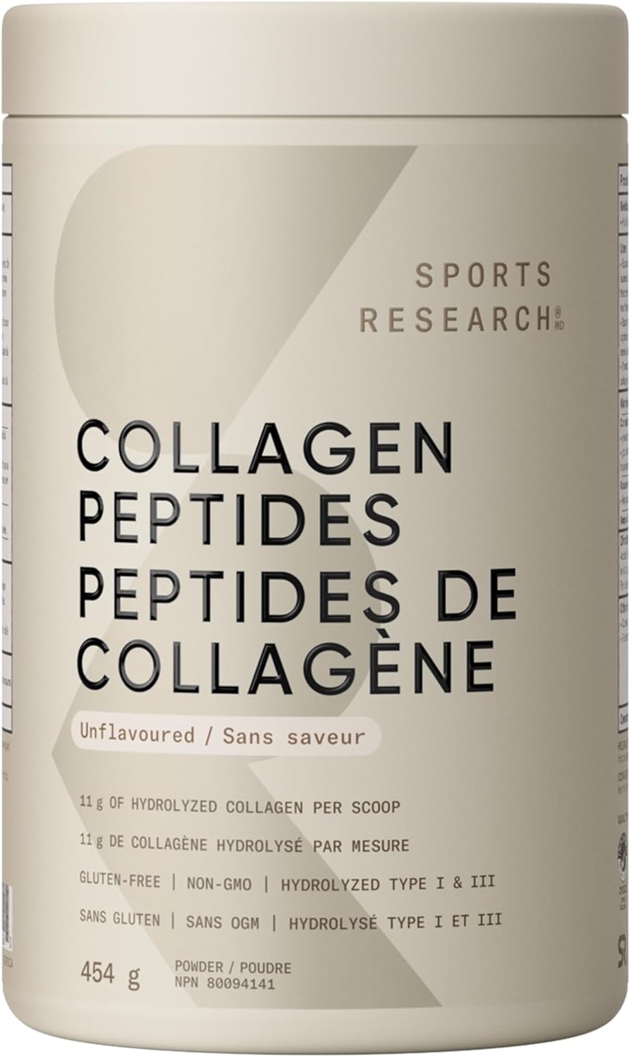 Sports Research Collagen Peptides - Hydrolyzed Type 1 & 3 Collagen Powder Protein Supplement for Essential Amino Acids - Easy Mixing Vital Nutrients & Proteins, Collagen for Women & Men view 1