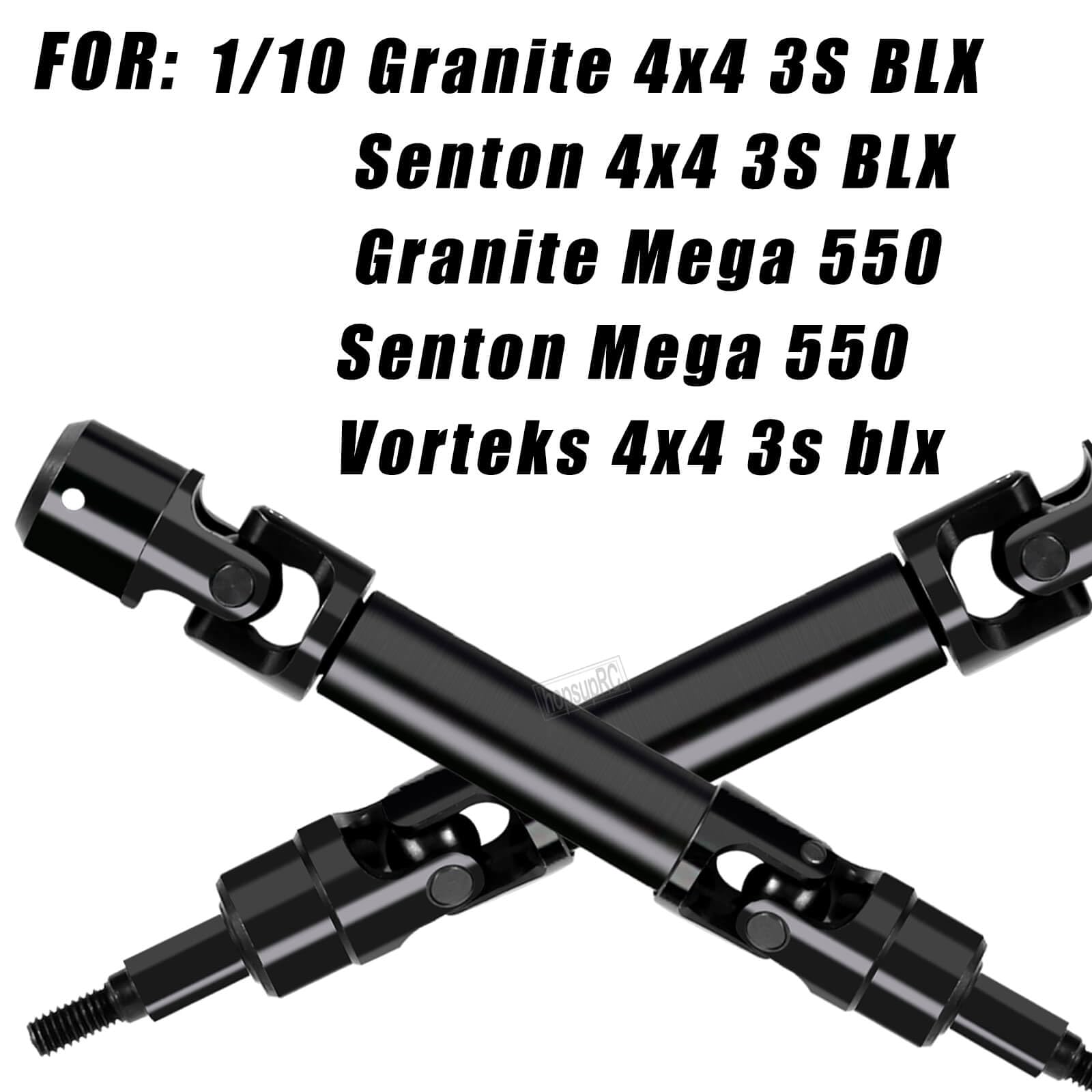 hopsupRC RC Drive Shaft CVD Upgrade Parts for 1/10 Granite/Senton 4x4 3S Blx Mega 550/Vorteks 3s blx,Front Rear Driveshaft Axles Hops up.Black