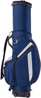 WSJTT Lightweight Organized Golf Cart Bag Telescopic Sunday Golf Club Bag with Waterproof Wear-Resistant Durable Fabric, Easy Carry Locking Wheels Chassis (Color : Blue)