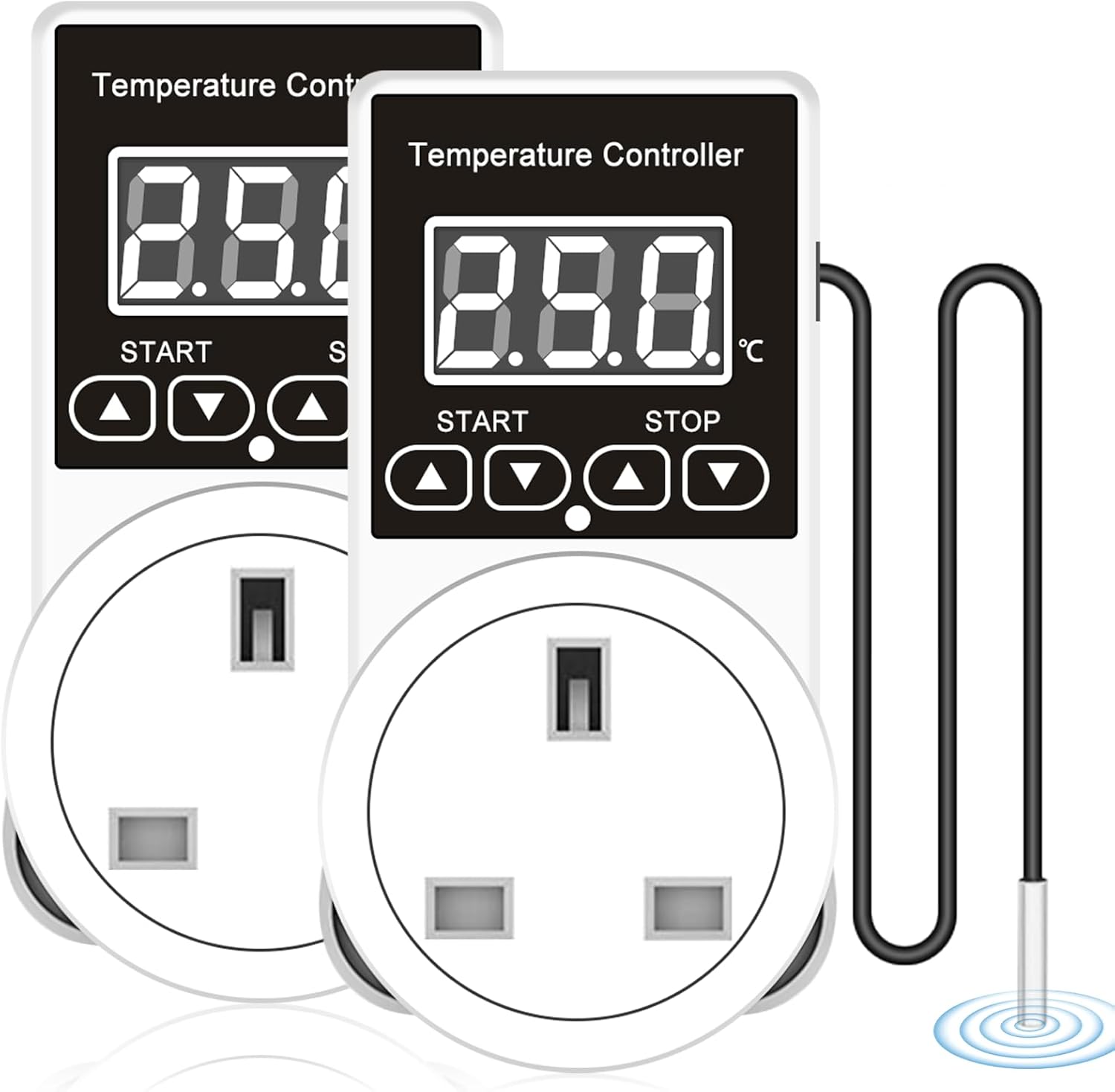 YOYIAG 2 Pcs Temperature Controller Plug 100250 V Digital Thermostat