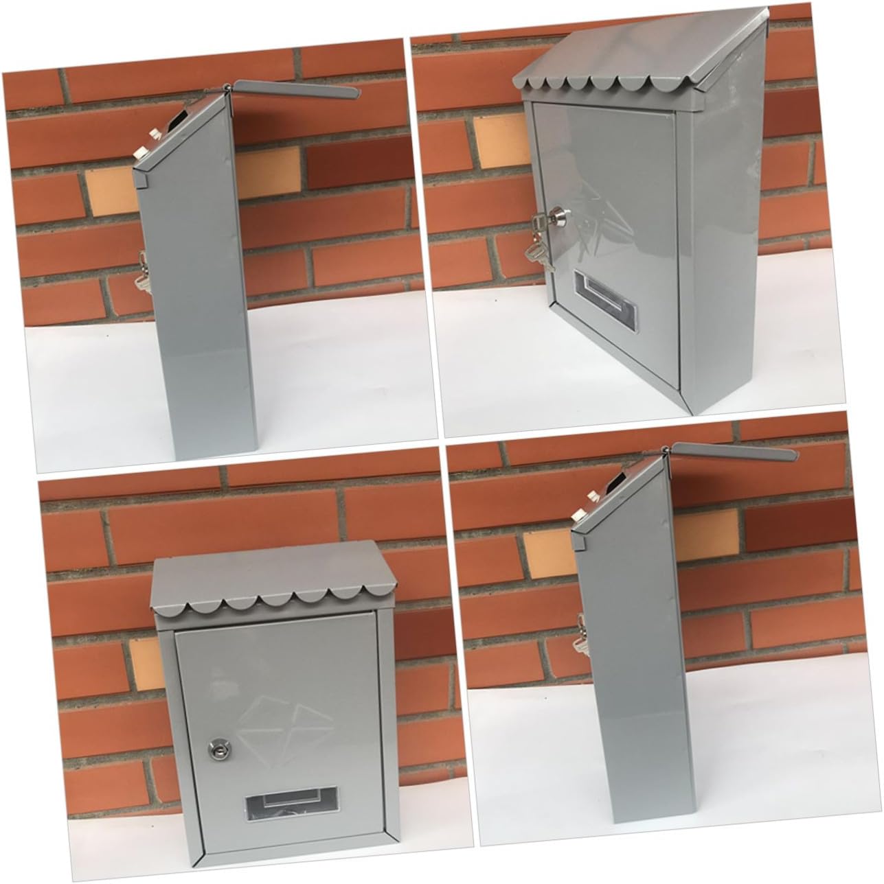 Vintage Locking Wall Mount Letter Box Rustic Tinplate Mailbox with Rainproof Design Capacity for Envelopes Newspapers and Documents Outdoor Home Garden Use