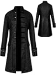 Mens Vintage Tailcoat Jacket Goth Long Steampunk Formal Gothic Victorian Frock Coat Costume for Halloween