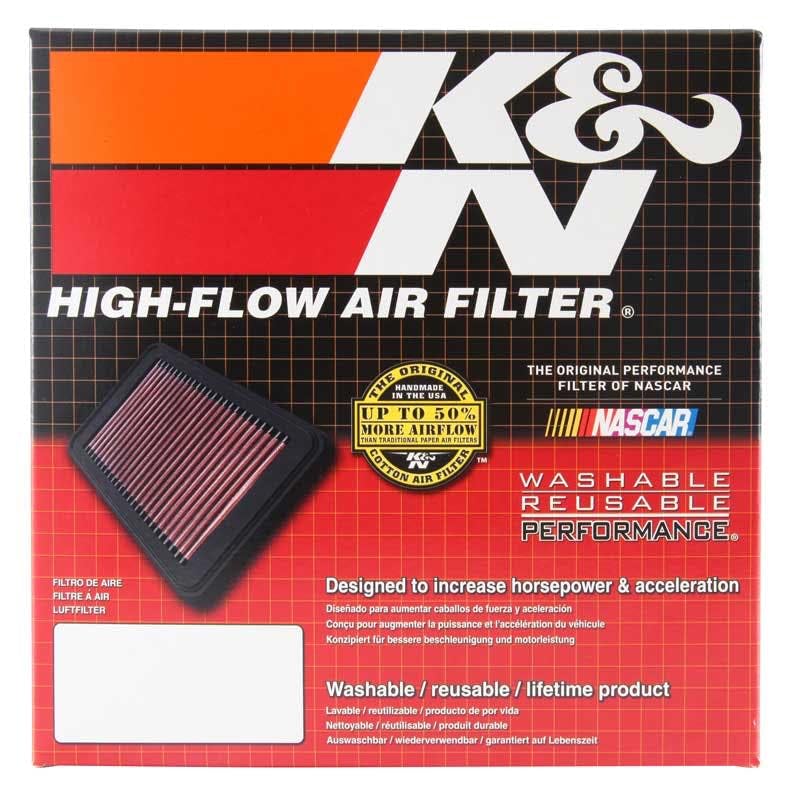 Filtro Aria Auto K&N 33-2470 Sostitutivo, Lavabile E Riutilizzabile. Aumenta Potenza E Accelerazione, Garantito Un Milione Di Miglia. Made In USA, Elemento In Cotone.