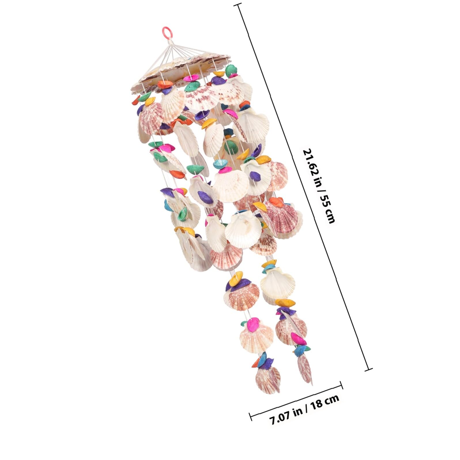 Toyvian Muschel Windspiel Hängend für Garten Balkon Terrasse Wetterfestes Windspiel mit Klarem Klang Dekoratives Muschelanhänger Ornament für Innen Außen Entspannende Gartendeko