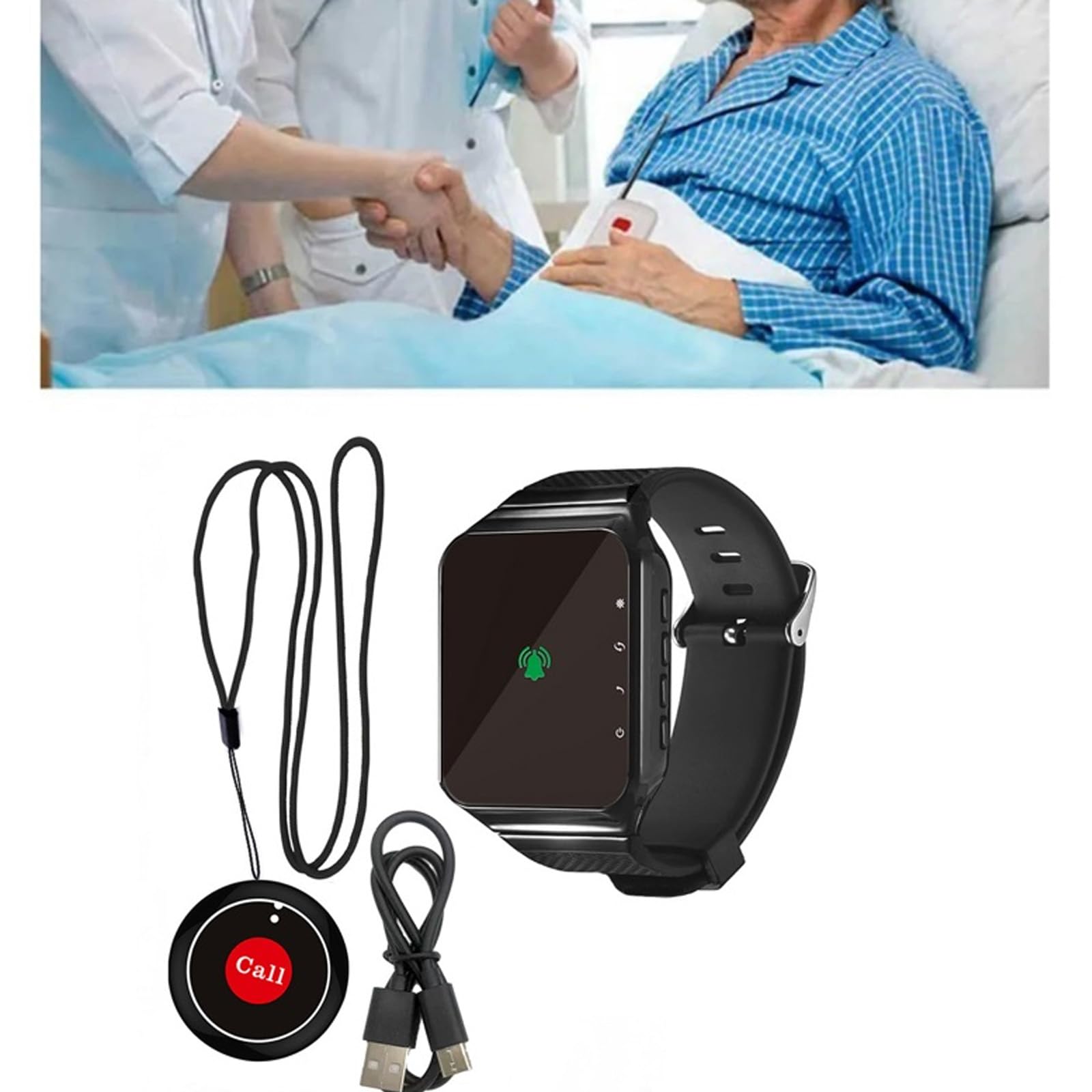 Dispositif Poignet D'alarme Rechargeable pour L'hôpital Use sans Fil Systèmes Pager Receiver Récepteur Infirmier Notification Dispositif