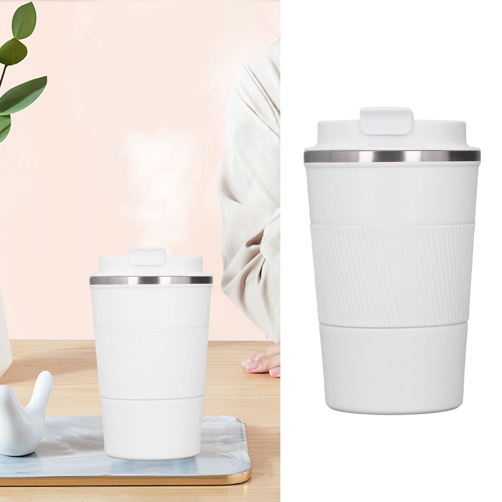 Taza de café aislada, taza sellada al vacío, portátil para oficina, 510 ml