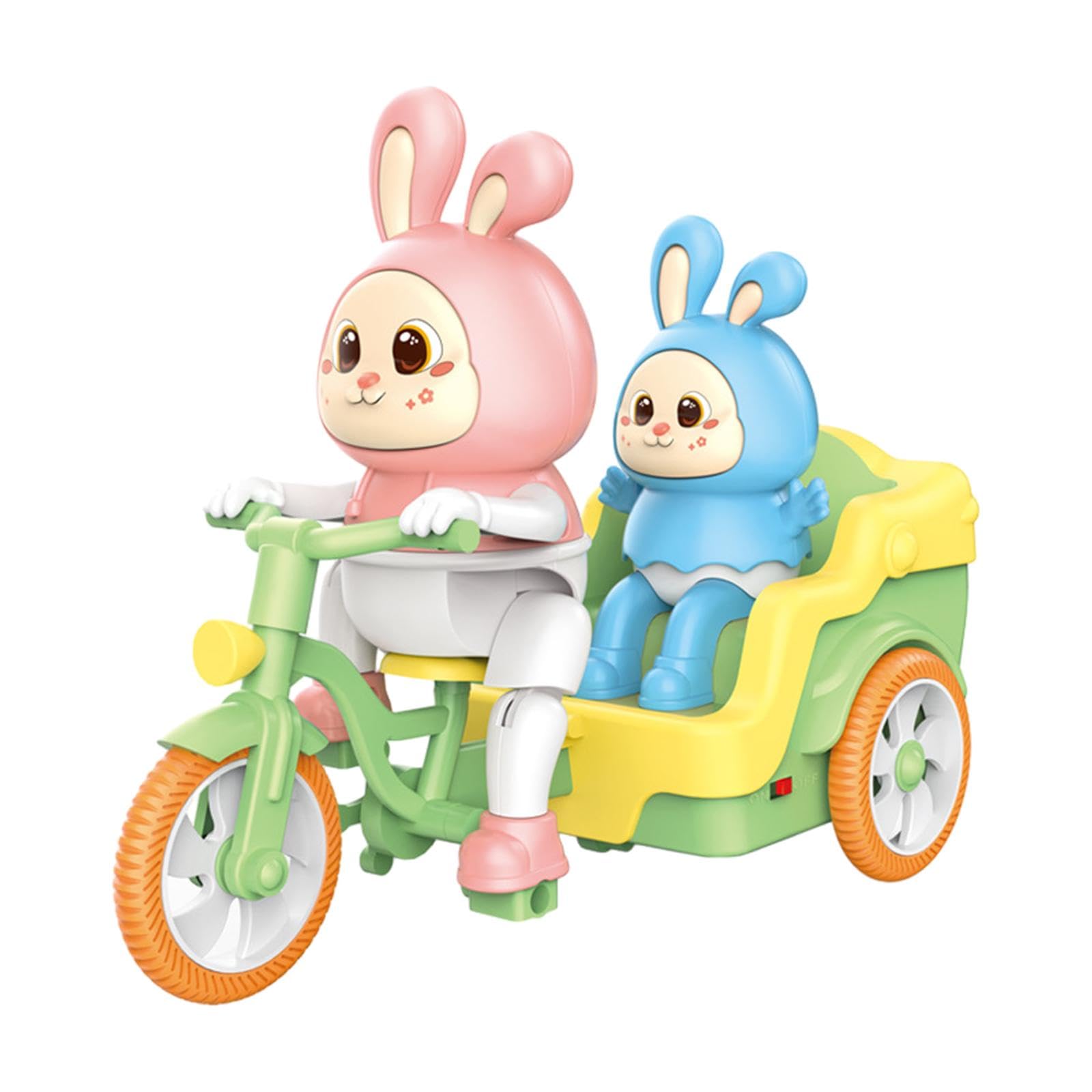 Cute Rabbit Electric Tricycle Toy Bunny Riding for Boys Age 3 4 5 6 Children Pink-image-36