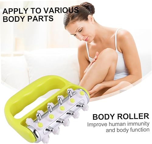 Vista 6 de NOLITOY Rodillo masajeador masajeador muscular Rodillo ABS aleación de aluminio amarillo becerro masajeador rodillo