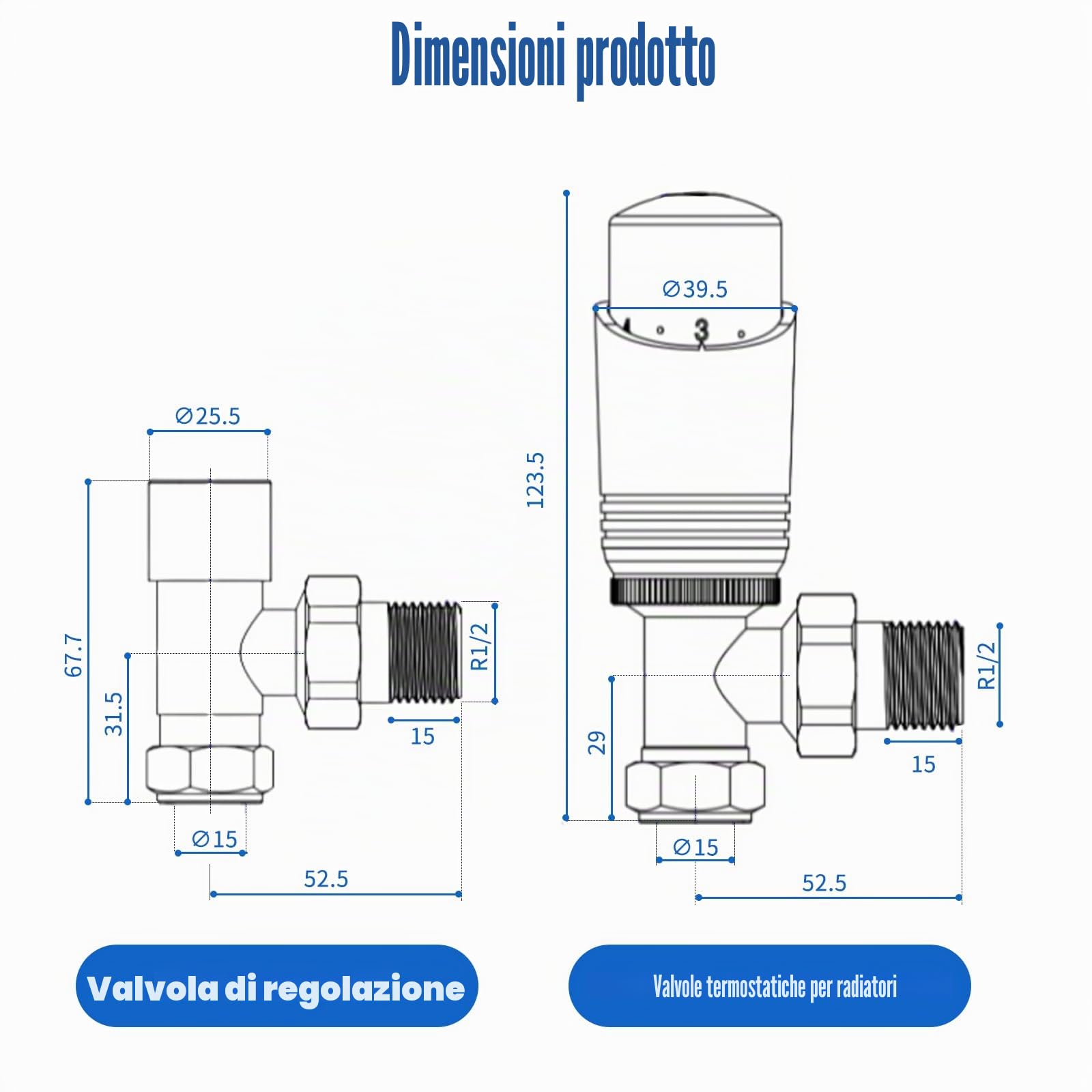 Valvole termostatiche per termosifone (TRV), strutturate, grigio antracite, valvola di blocco angolare, 15 mm, per radiatori per riscaldamento centralizzato, portasciugamani