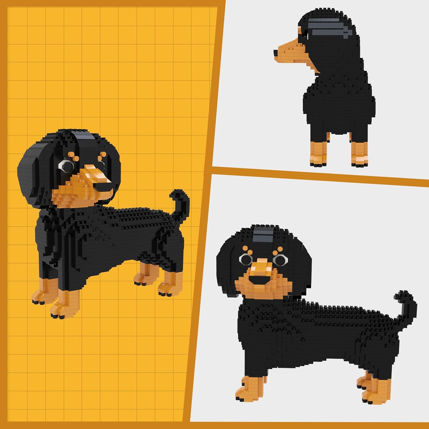 Larcele Micro Building Blocks Set, DIY Mini Building Toy Bricks for Age Over 12 Years, 1154 Pieces KLJM-02 (Dachshund 2) - Image 3