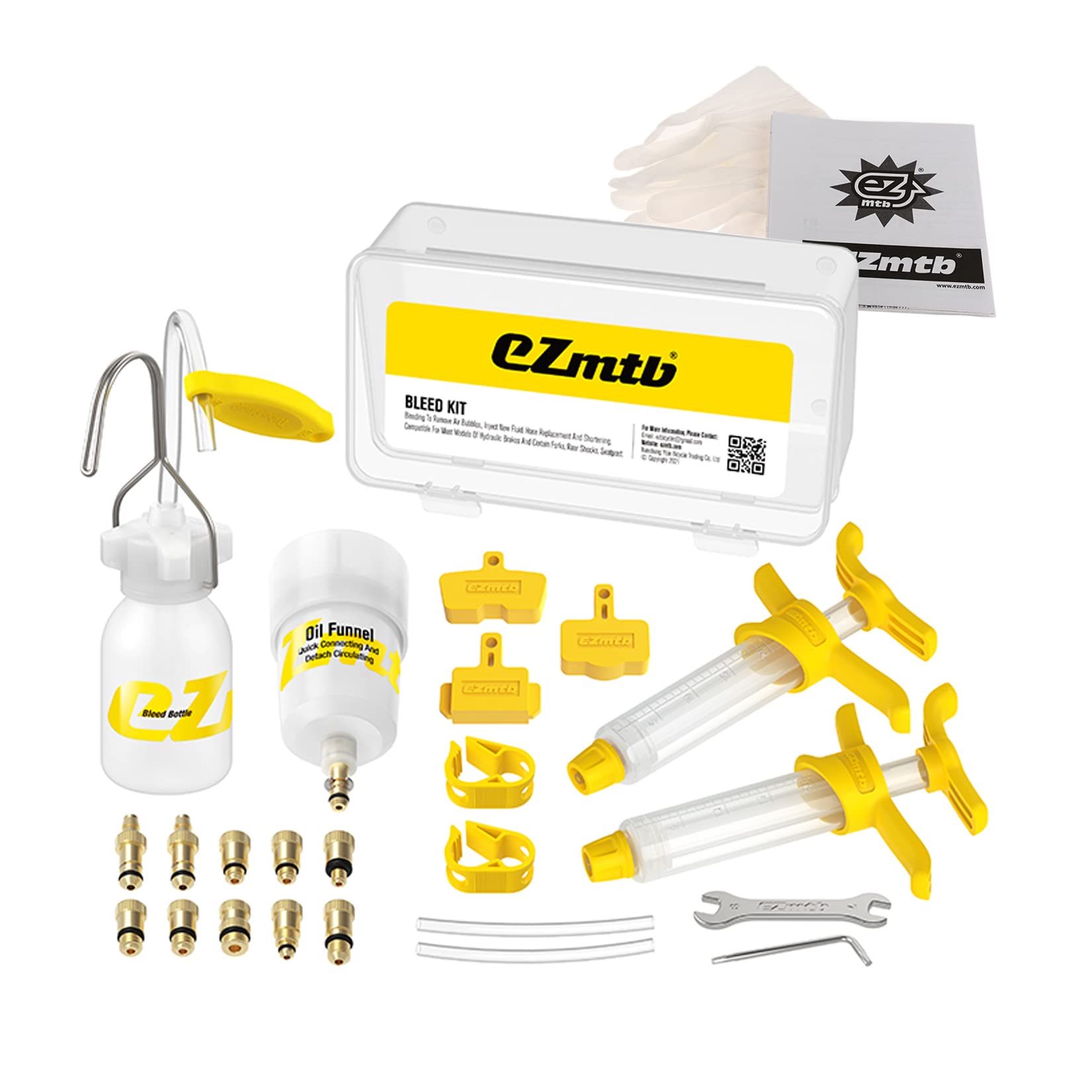 LetgoingMountain Bike Hydraulic Disc Brake DOT Mineral Oil Bleed Kit for AVID Formula Hanyes Echo Shimano Tekro HS33 Magura Nutt