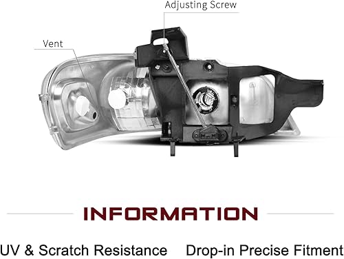 Miniatura 3 de JSBOYAT Conjunto de repuesto de faros delanteros para Chevy Venture 97-05  97-05 Pontiac  97-04 Oldsmobile Silueta lado del conductor y del pasajero