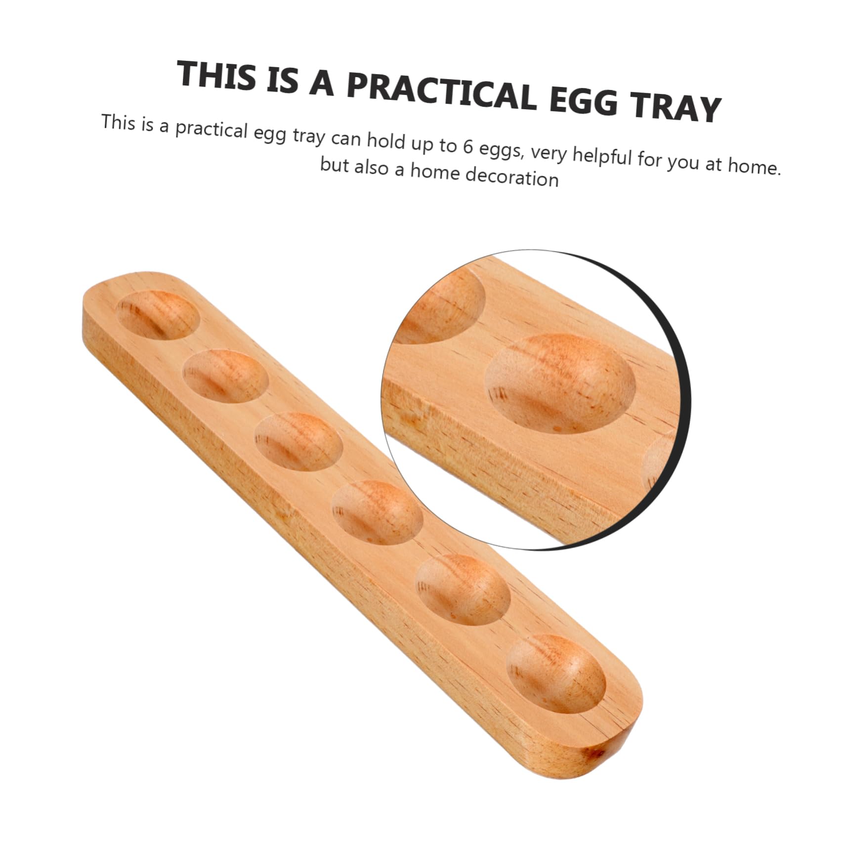 KOMBIUDA Wooden Egg Tray Egg Storage Plate Holder Board Wooden Organizer Displaying