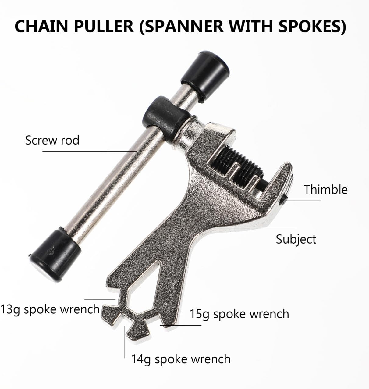 Bike Spoke Tool Kit 5pcs Set Steel Spoke Wrench Chain Breaker Cycling Wheel Repair Tool for Bicycle Maintenance