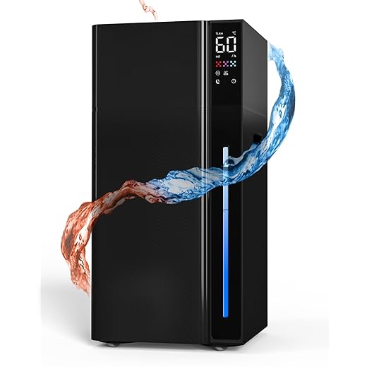 Mifasol Humidifier Large Room, 5.3Gal/20L Warm & Cool Mist Humidifiers for Home 1500 sq ft, Whole House Humidifier, Humidifiers for Bedroom Home Plants Office Large Areas, Black