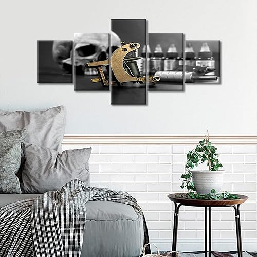Miniatura 3 de Decoraciones de pared para sala de estar, estudio de tatuaje, decoración del hogar, pinturas de tatuaje, lienzo, arte de pared, máquina de tatuaje,