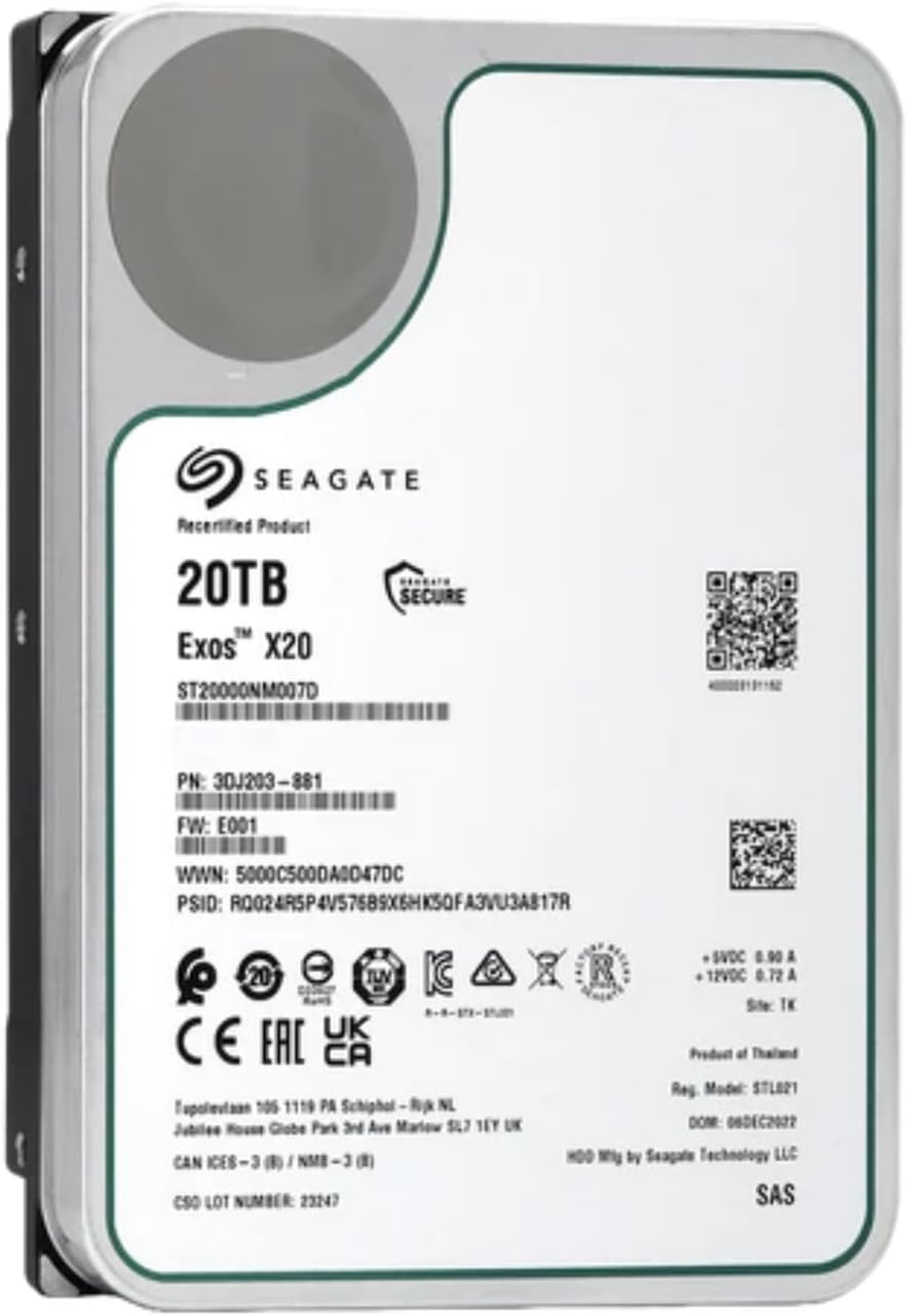 20tb Hard Drive Seagate Exos X20 2-Pack - Enterprise SATA III