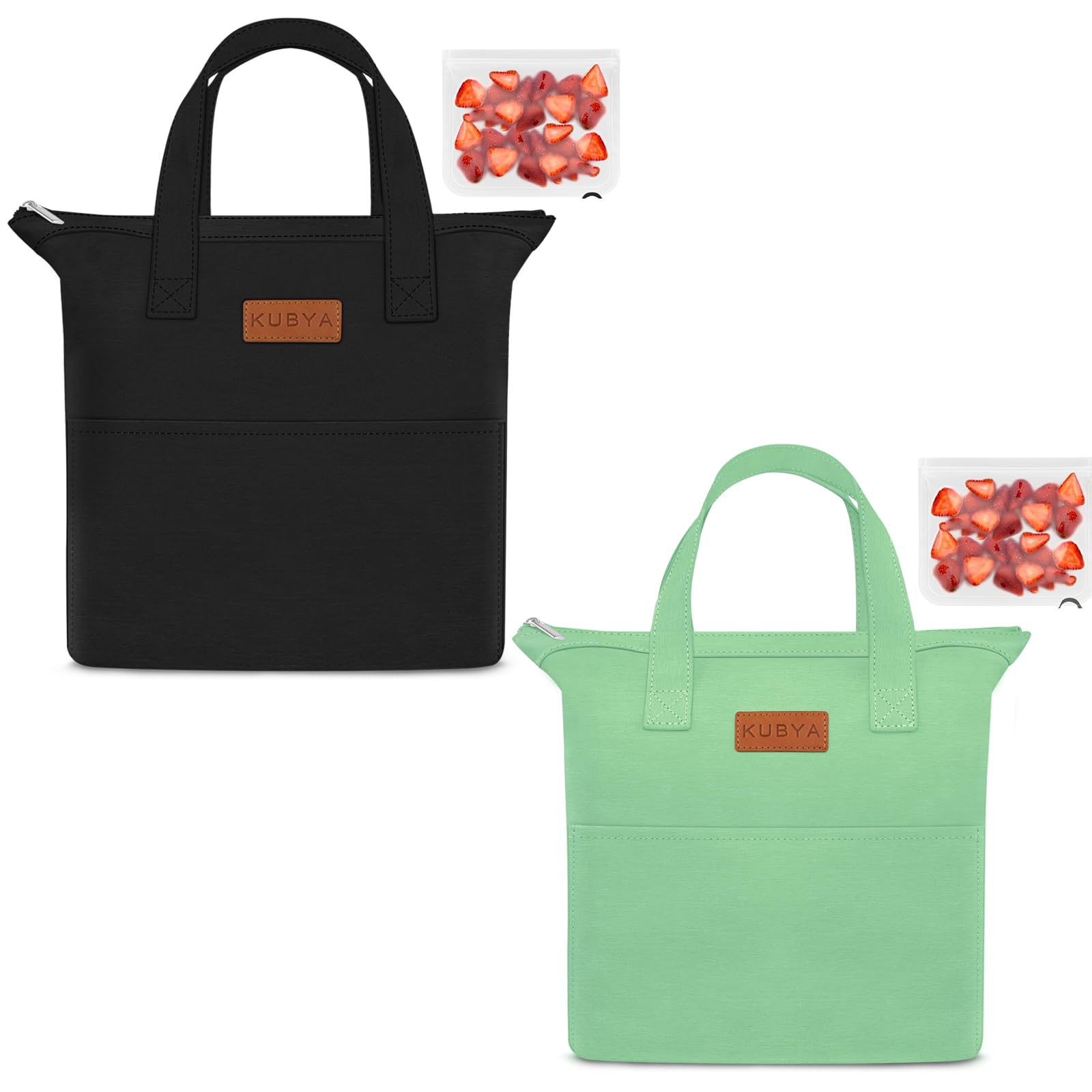 KUBYA Lunch Box for Women, Lunch Bag for Women Men Adult Simple Lunchbox Reusable Insulated Lunch Boxes Large Capacity Lunch Tote Bag