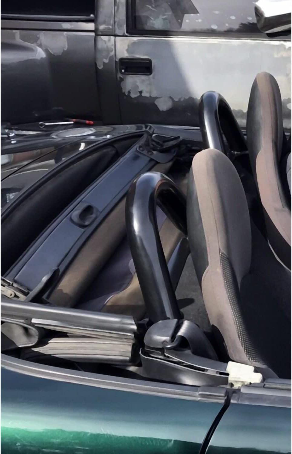 Kojem Stabilize Support Roll Bar Compatible with 1990-2005 Mazda MX-5 Miata (NA/NB) Steel Black