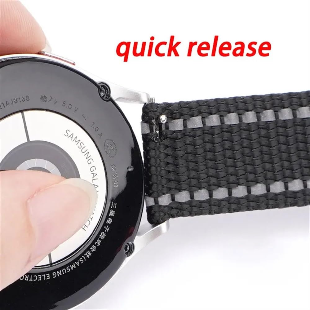 Remplacement du bracelet de la montre intelligente Bracelet universel à dégagement rapide de 20mm, bouton-poussoir en Nylon, Bracelet de remplacement, Bracelet de montre en nylon